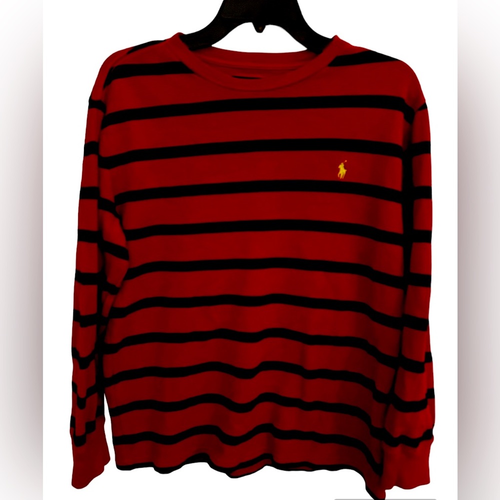 Polo Ralph Lauren Big Boys Striped Waffle Cotton Long-Sleeved T-Shirt, Size XL
